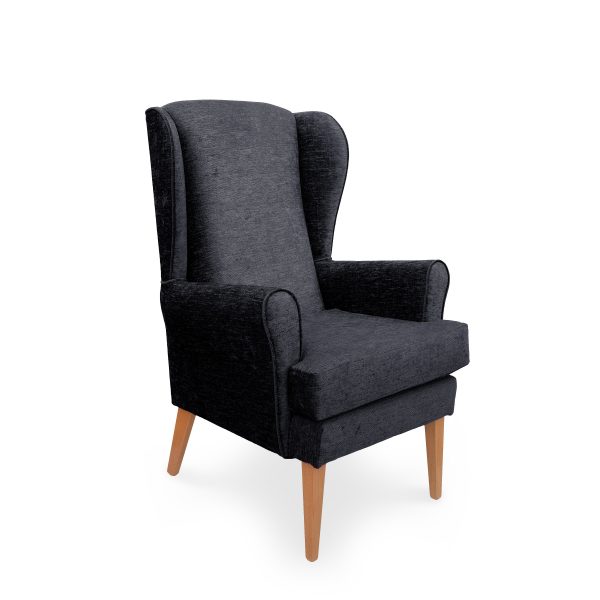 Dimensions: On the standard Chair The top point of the cushion is 19 inches from the ground, with the width of the cushion measuring 18 inches. This ergonomic chair is suitable for a average height person